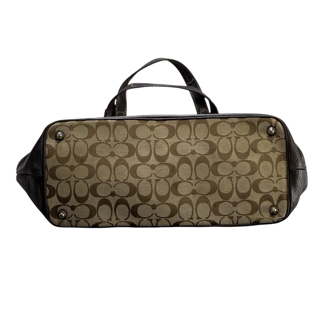 Coach Signature Women's Canvas & Leather Satchel Handbag Brown Dual Handles - Picture 6 of 13